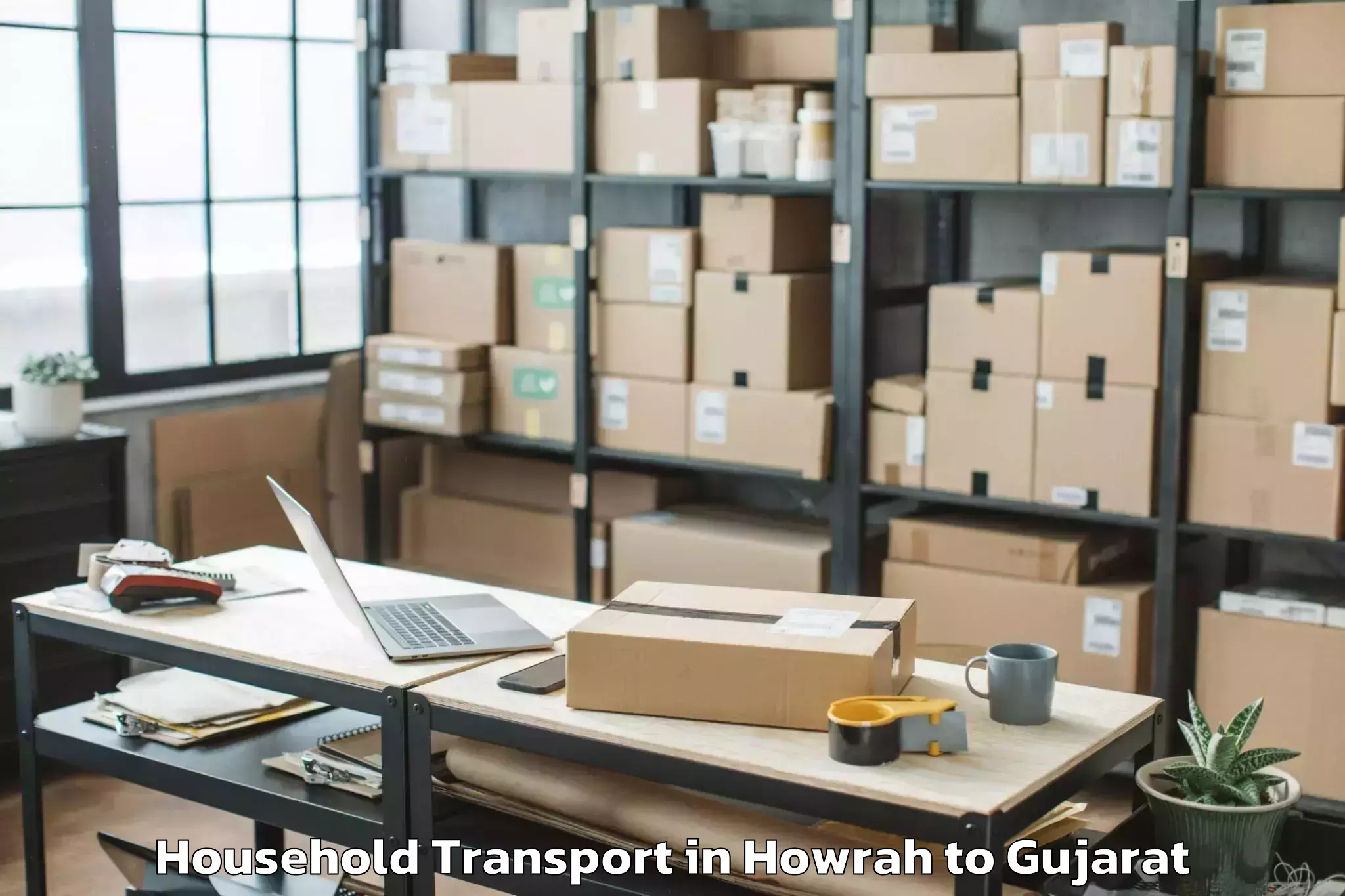 Affordable Howrah to Bodeli Household Transport